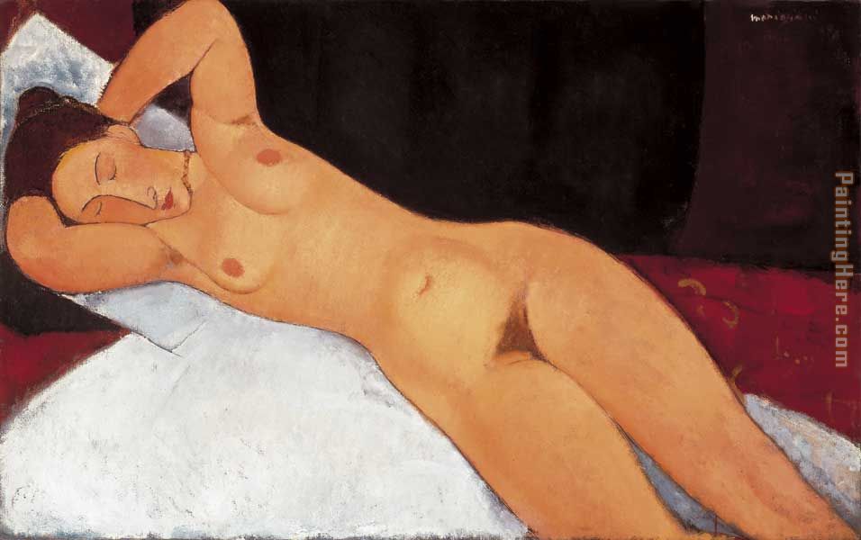 Nude with Necklace painting - Amedeo Modigliani Nude with Necklace art painting